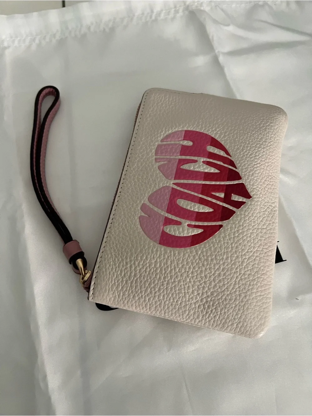 Coach Rare Court Stripe Heart Motif Backpack With Matching Wristlet